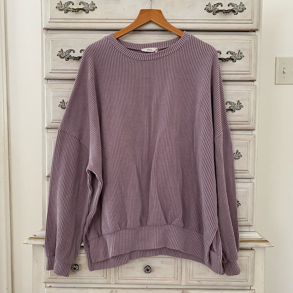 Vici Lavender Ribbed Sweatshirt
